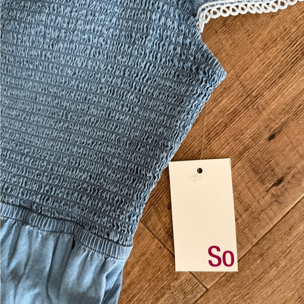 SO Blue Ruffle Midi Dress - Picture 2 of 6